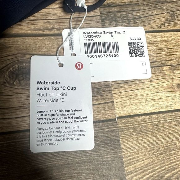 Lululemon Waterside Swim Top C Cup NWT Size 8 Medium (True Navy) - Picture 8 of 9
